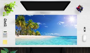 Palm trees by the sea - desk pad 100 x 50 cm