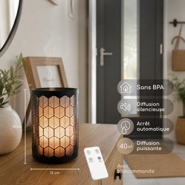Ultrasonic Diffuser - Verona – Multifunction Diffusion with Remote Control – Metal and Glass – Scented Scents – Decorative Object