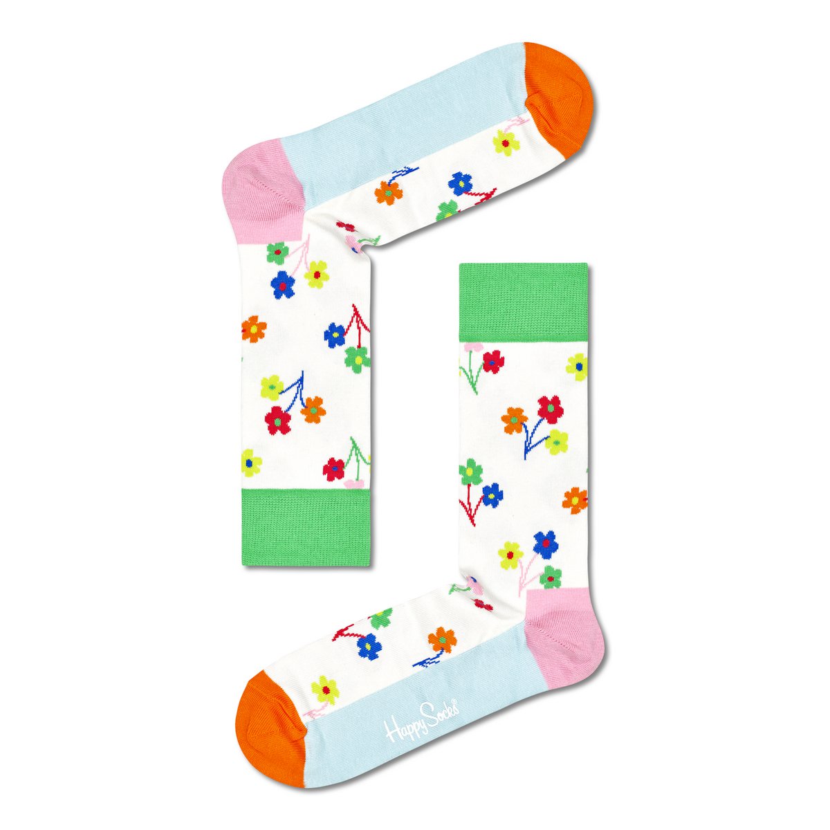 Happy Socks XFLO08-3300 Lot de 3 paires de chaussettes à fleurs