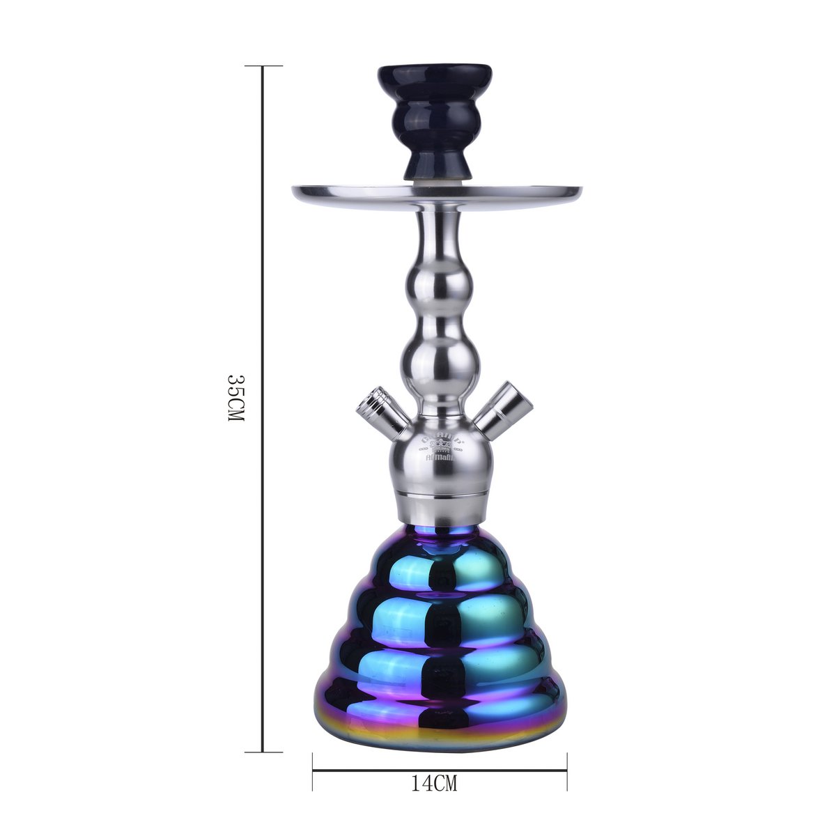 Chicha Fes Silver and Rainbow i szczypce - Narguile - Fajka wodna - 35 cm
