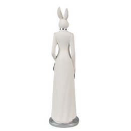 Kaninstatue 28 cm Hvid Polyresin påskedekoration