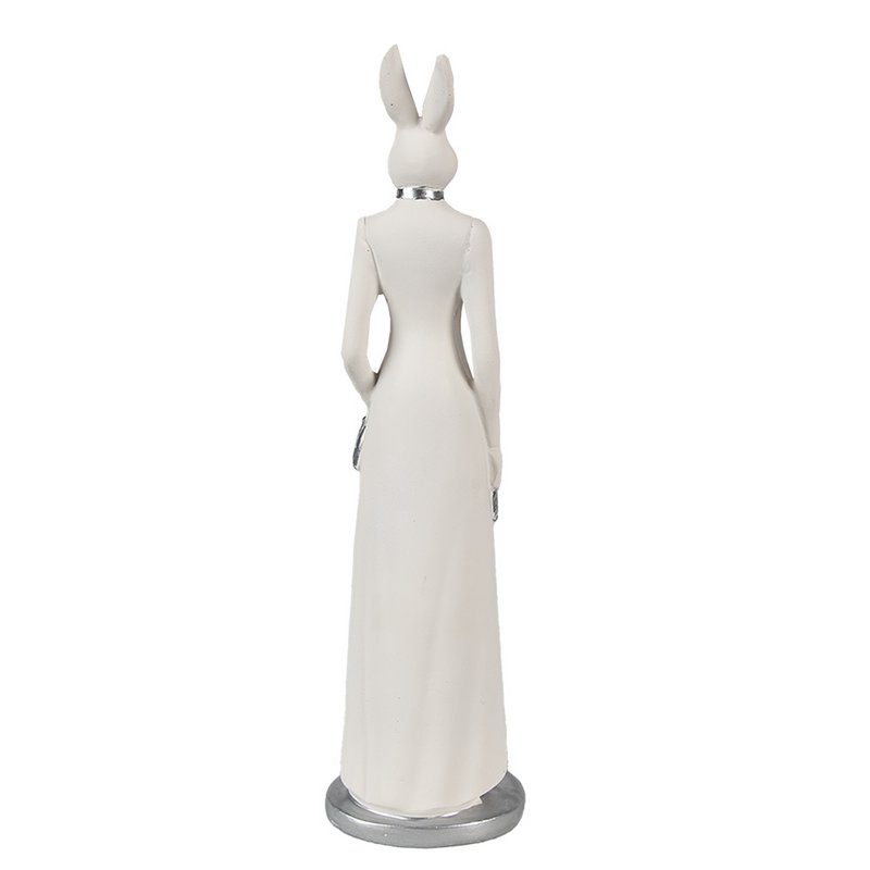 Kaninstatue 28 cm Hvid Polyresin påskedekoration