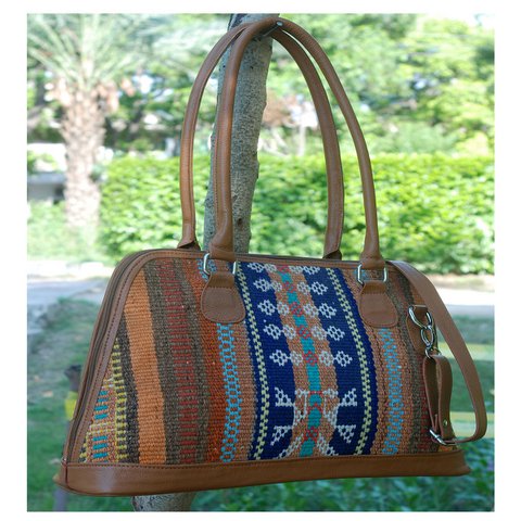 Kelim-Leder-Paprika-Tasche