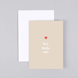 Geburtskarte Herz Tessa Beige