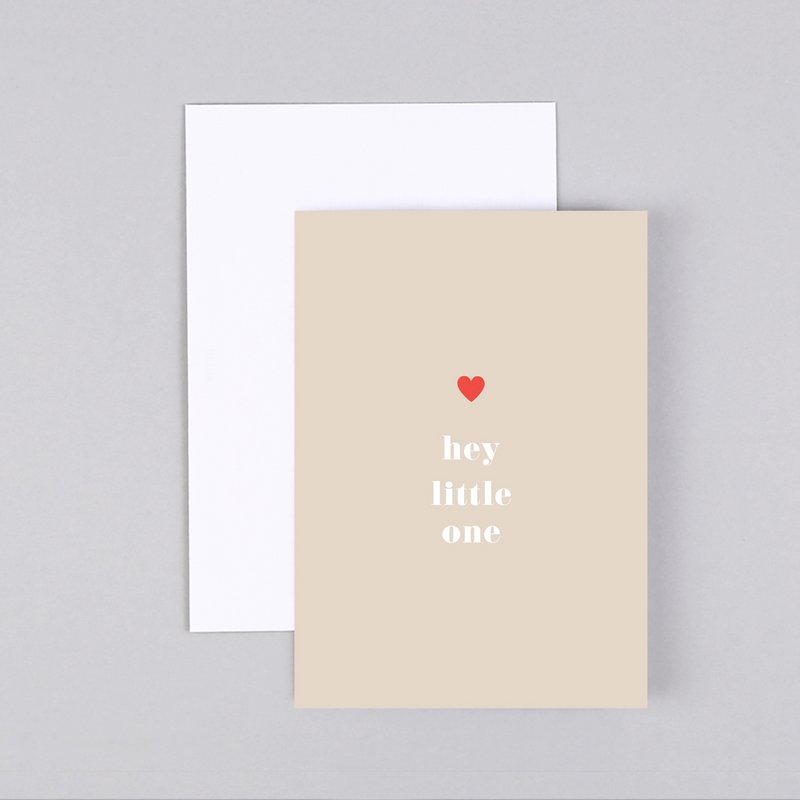 Geburtskarte Herz Tessa Beige