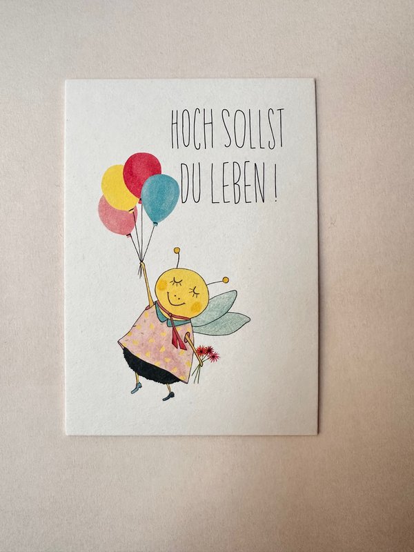 Postcard bee - you should live high