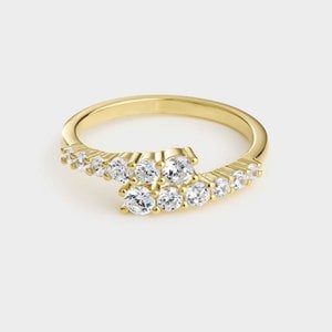 Gold plated silver ring with zircons
