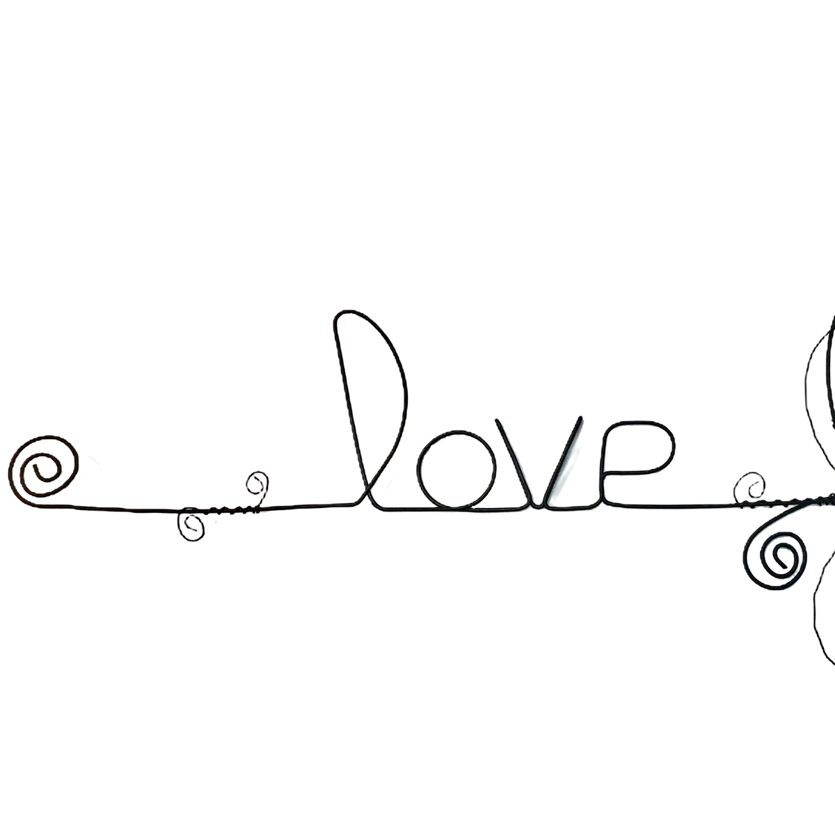 Fleur de Lys - „Love” - Dekoracja ścienna z drutu