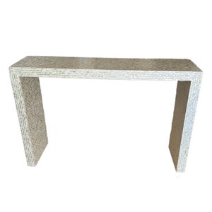 Console blanche nacrée 116x30x77cm