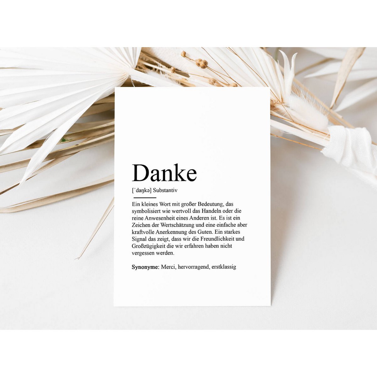 Ansichtkaart "Bedankt" definitie