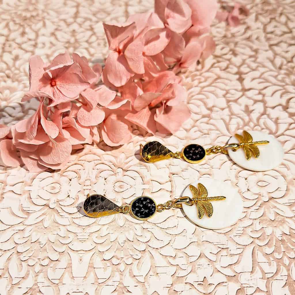 Clear buckles Libellule Resine Ties Stainless Stainless Stainless Mother's Day Gift Stainless