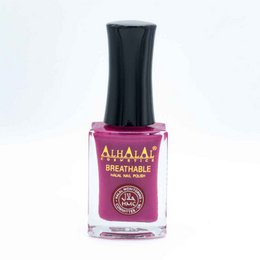 Breathable pink nail polish in a glass bottle with a black cap.