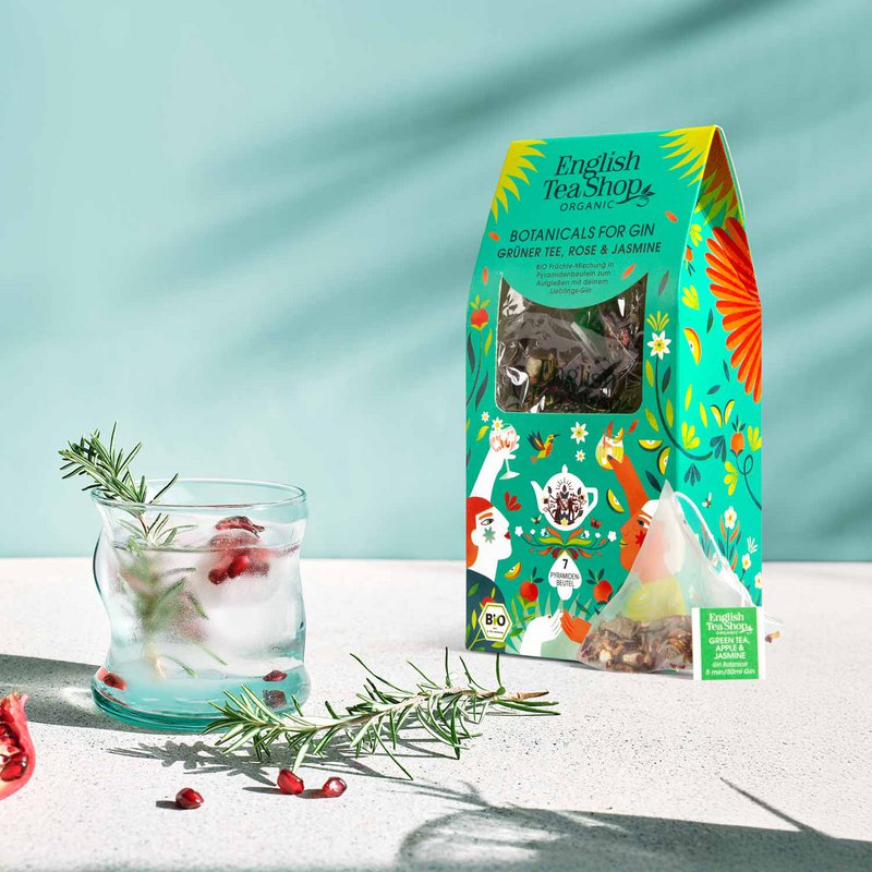 ETS - Botanicals for Gin "Grüner Tee, Rose & Jasmin", BIO, 7 Pyramiden-Beutel