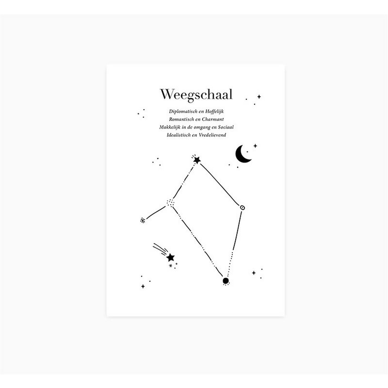 Ansichtkaart | Sterrenbeeld | Weegschaal