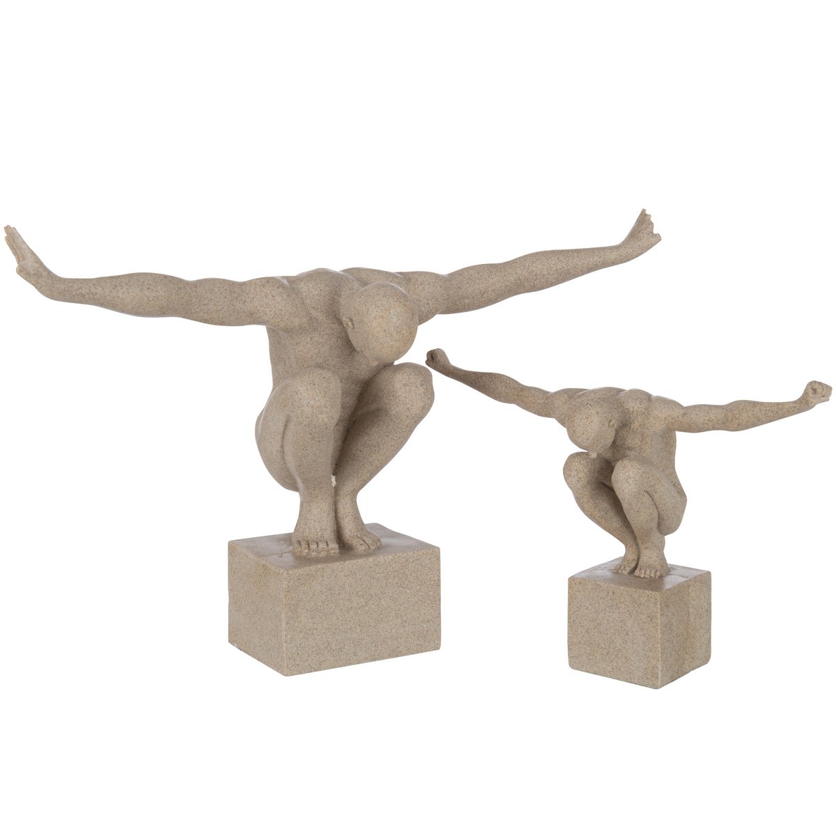 J-Line decoratie Sporter - marmer - polyresin - beige -large