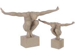 Decorazione J-Line Sporter - marmo - poliresina - beige -grande