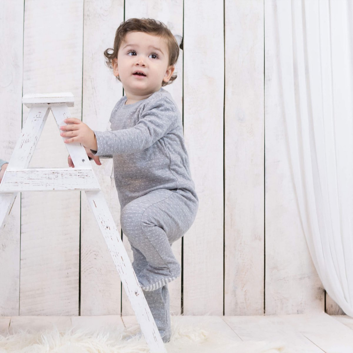 OrganicEra Organic Baby Footed Sleepsuit, Grey