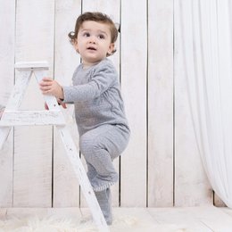 OrganicEra Organic Baby Footed Sleepsuit, Grey