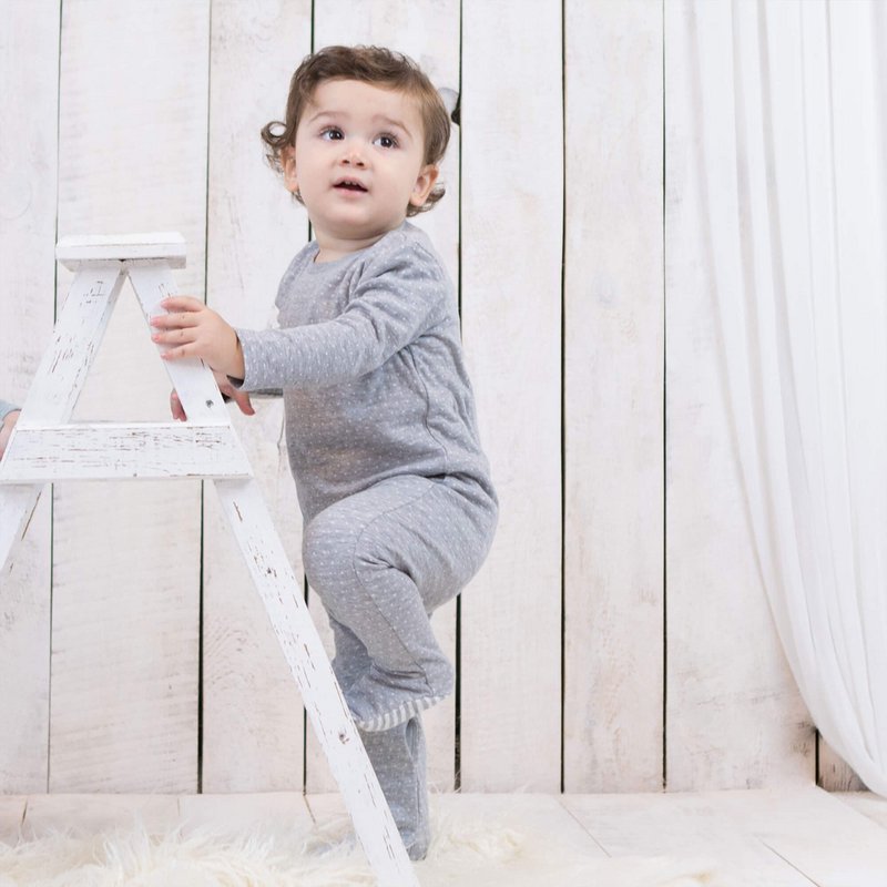 OrganicEra Organic Baby Footed Sleepsuit, Grey