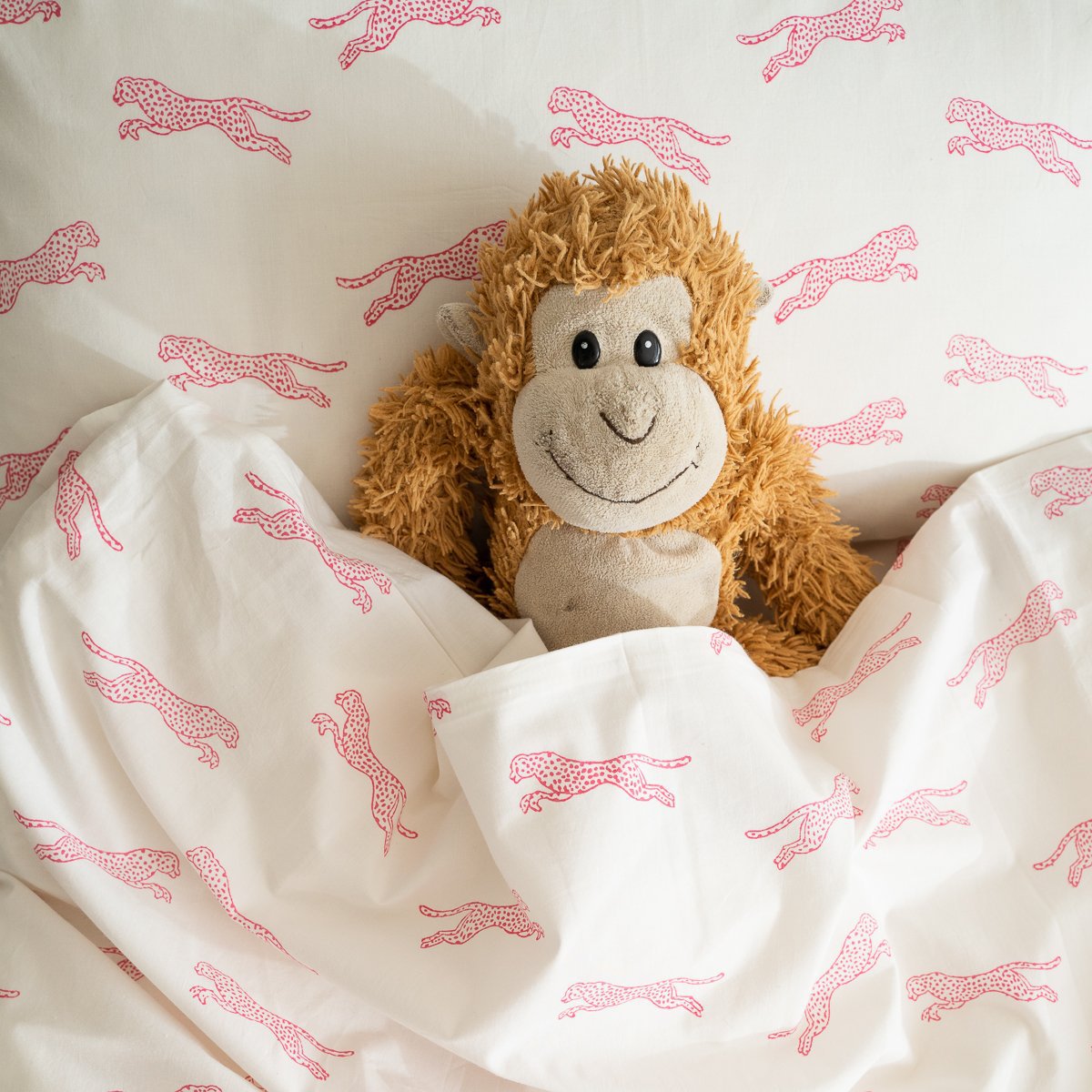 Set di biancheria da letto di ghepardo rosa