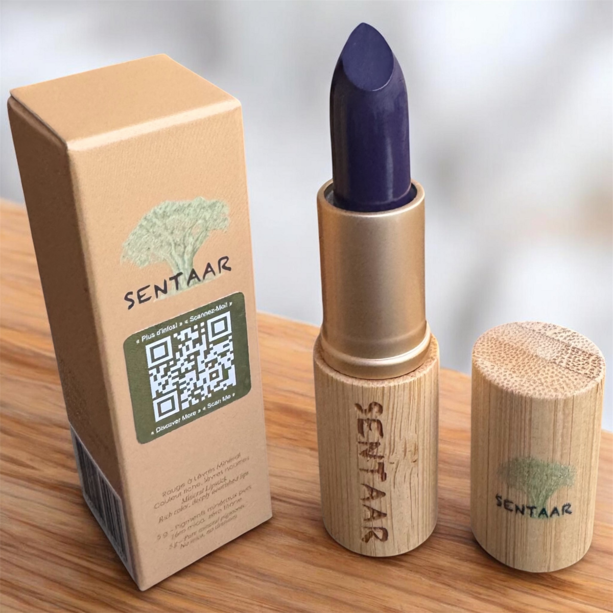 Rouge à Lèvres Minéral Hydratant AZURITE – Longue Tenue – Sans Mica naturel