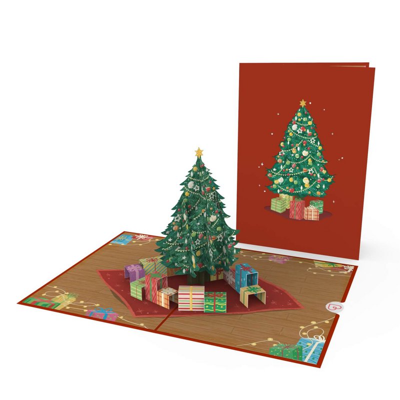Christmas tree with gifts pop-up card