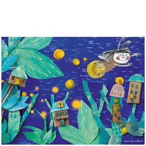 Vinyl mat for kids "Rita at night"