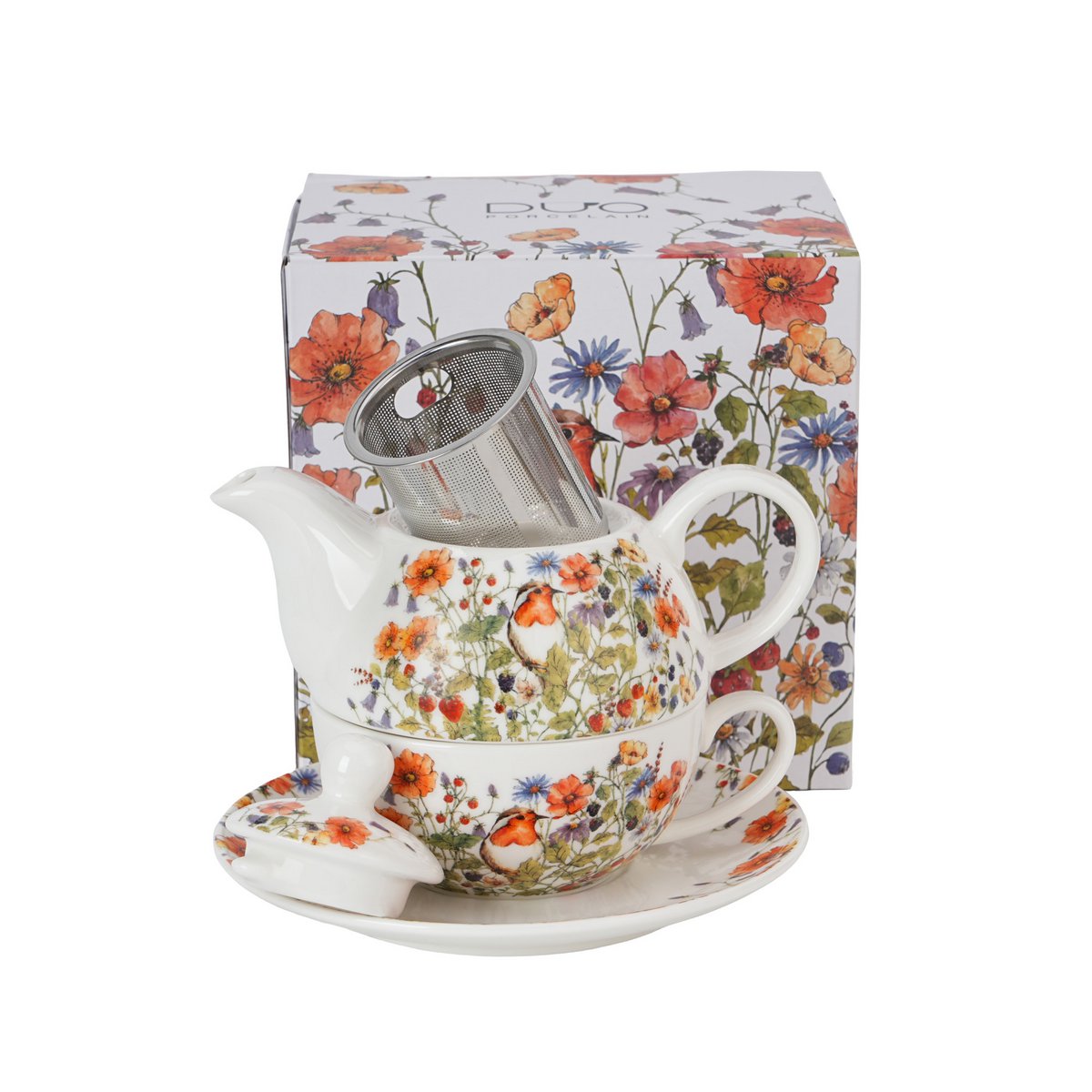 DUO FLOWERS Tea for One, 350ml, WILD BIRD, Giftbox
