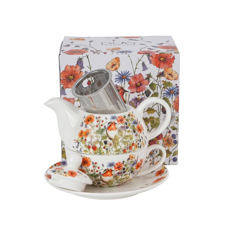 DUO FLOWERS Tea for One, 350ml, WILD BIRD, Giftbox