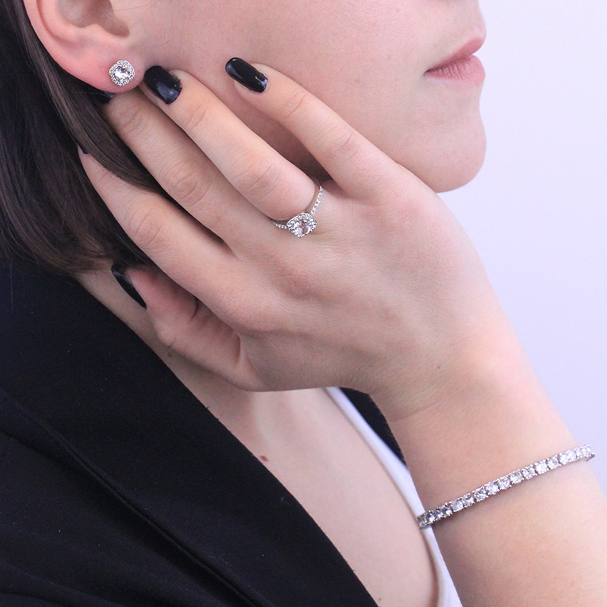 Bague Cushy - ArgentÃ© et Cristal