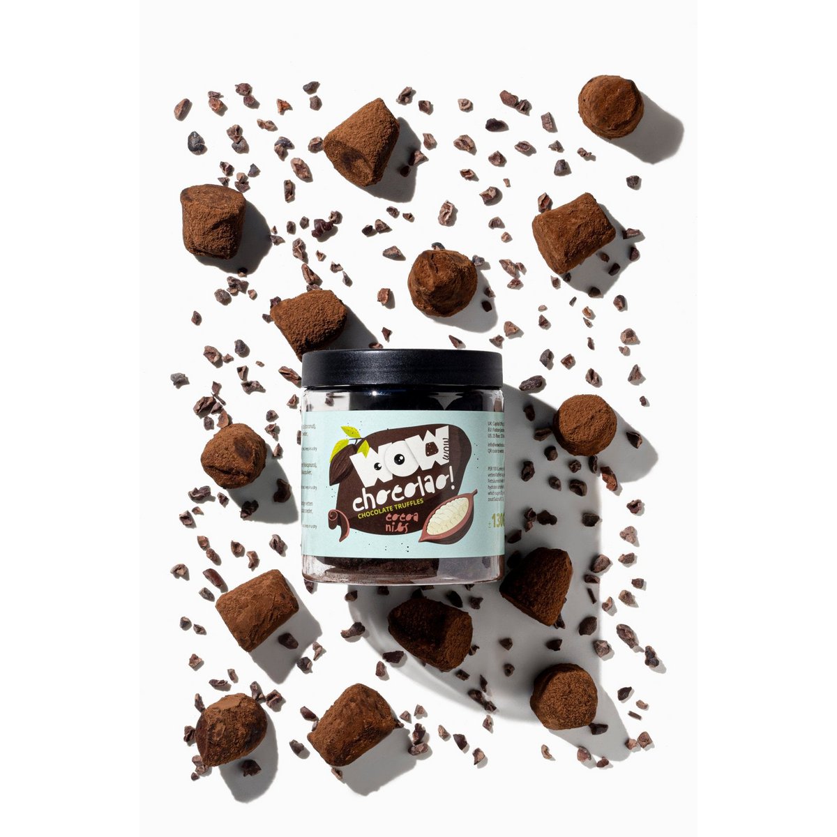 Cocoa Nibs Chocolate Truffles Gift Jar 130g | Crunchy Cocoa Chocolate