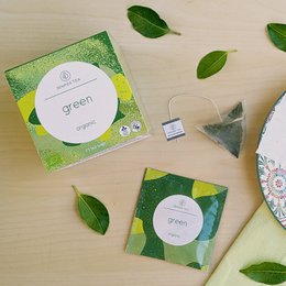 GREEN organic tea I Tea pyramid in sachet NO PLASTIC
