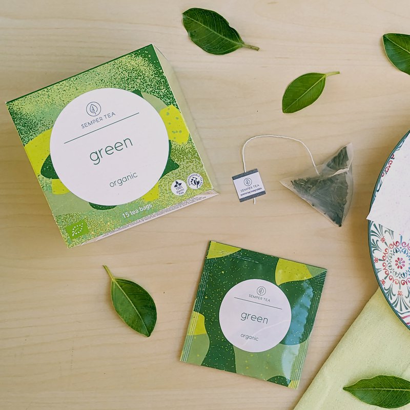 GREEN organic tea I Tea pyramid in sachet NO PLASTIC