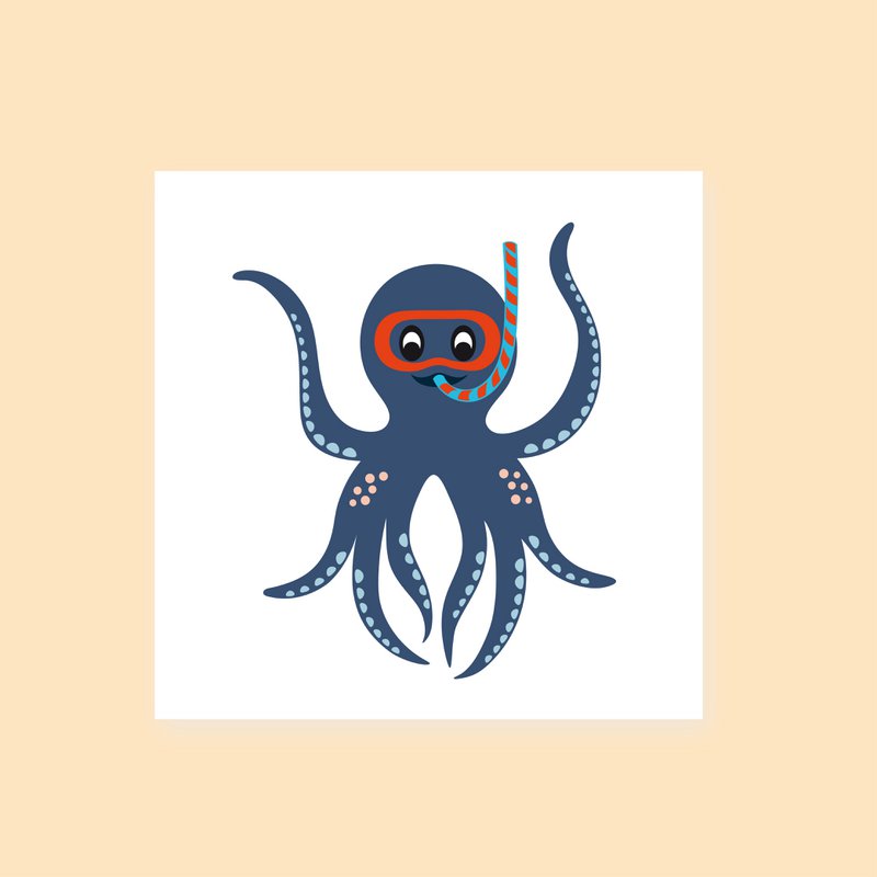 Temporary tattoo - Smart octopus