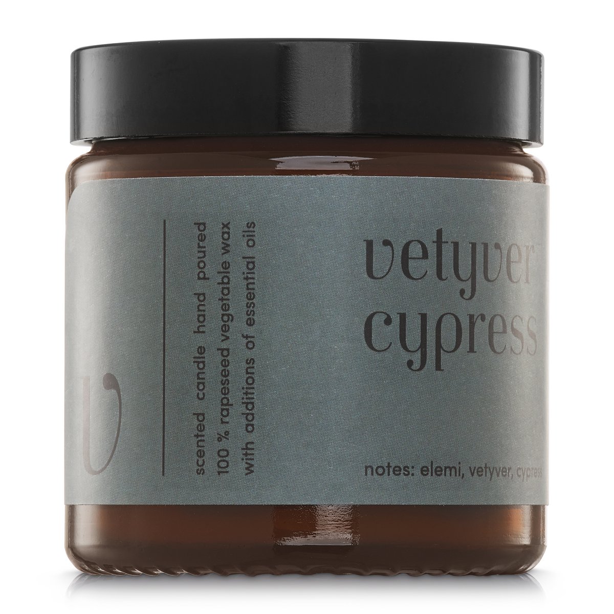 Bougie parfumée "Vetyver Cypres" 100% cire de colza naturelle 120g