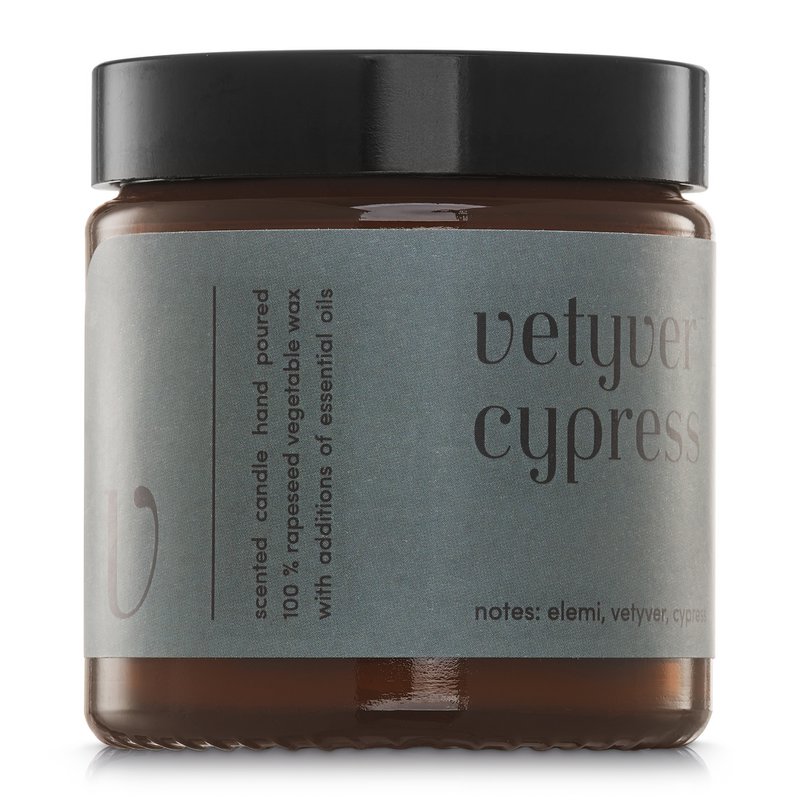 "Vetyver Cypres" scented candle 100% natural rapeseed wax 120g