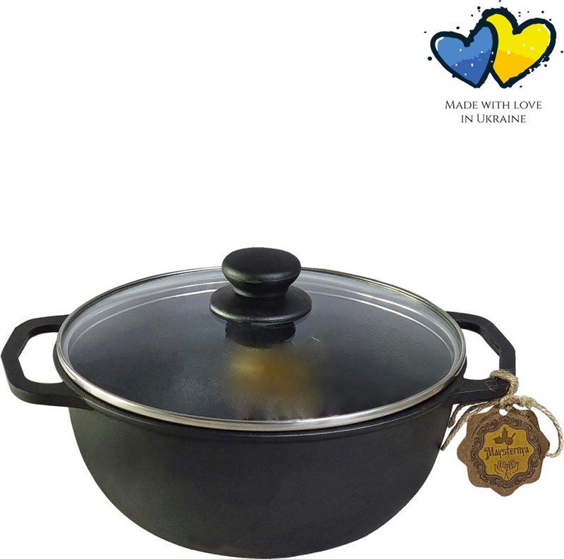 Padella frittura in ghisa - 5 litri - Adatto per l'induzione - coperchio in vetro - padella ghisa - padelle - casseruola - padella set - regalo - pfas gratis - matt black copy