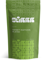 Sweet matcha blend with organic ingredients. Vibrant green color, smooth and creamy texture, delicate sweet flavor.