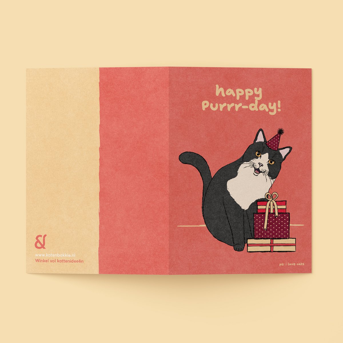 Lykønskningskort 'Happy Purrr-Day'