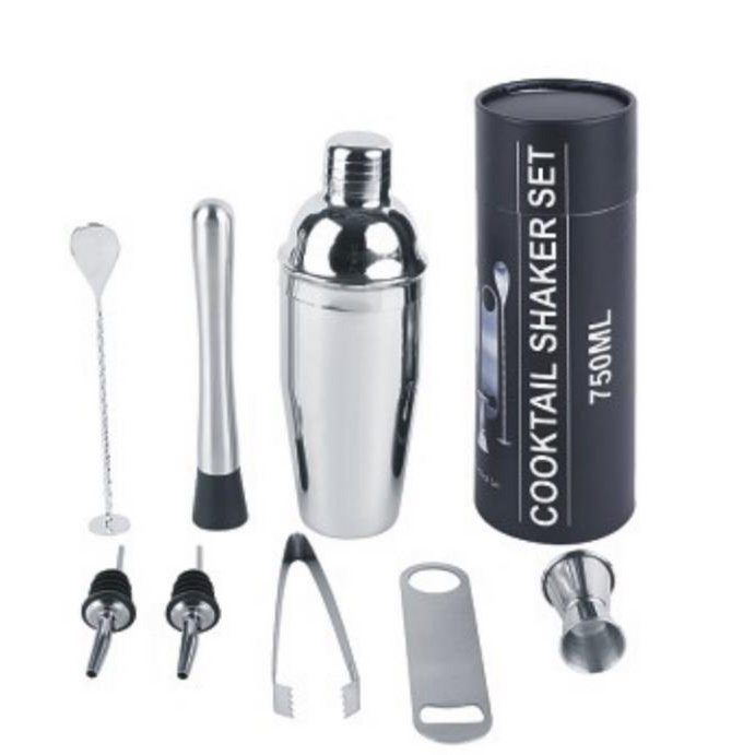 COCKTAIL-SET 9 EDELSTAHL 10X10X26 SILBER RC210719