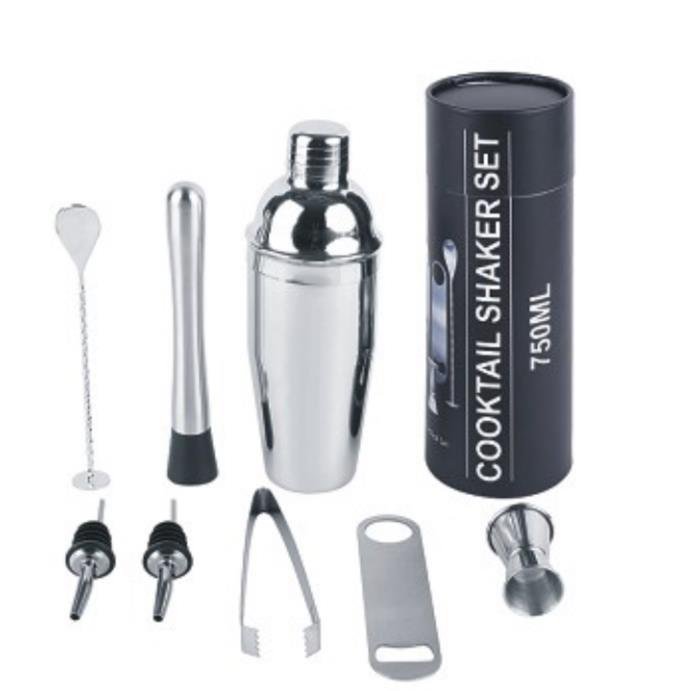 COCTEL SET 9 INOX 10X10X26 PLATEADO RC210719