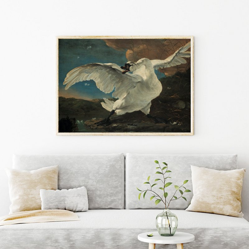 Poster Jan Asselijn - Der bedrohte Schwan