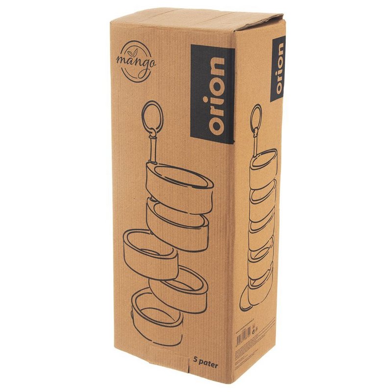 Tier Kuchenständer Holz 5 -Tier -Mango 44,5 cm