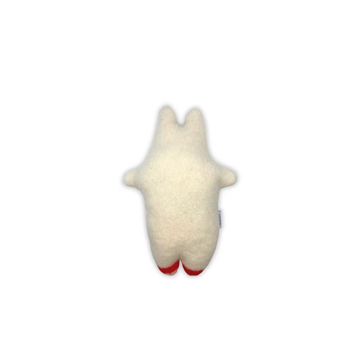 Baby Hippo knuffel - Vintage wollen deken - Rood Beige