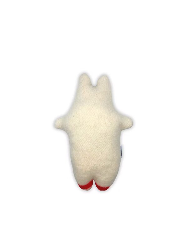 Baby Hippo krammetøj - Vintage uldtæppe - Rød Beige