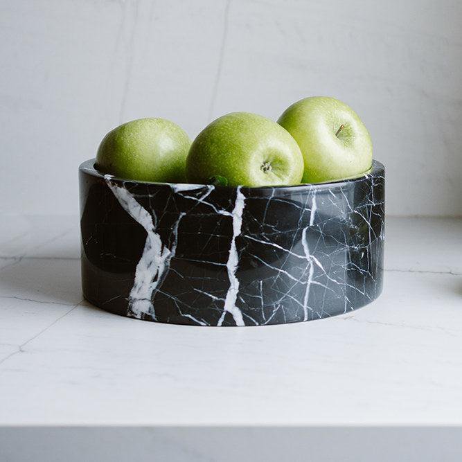 Coupe à fruits en marbre ronde Ø24cm noir