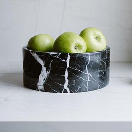 Marmor frugtskål rund Ø24cm sort