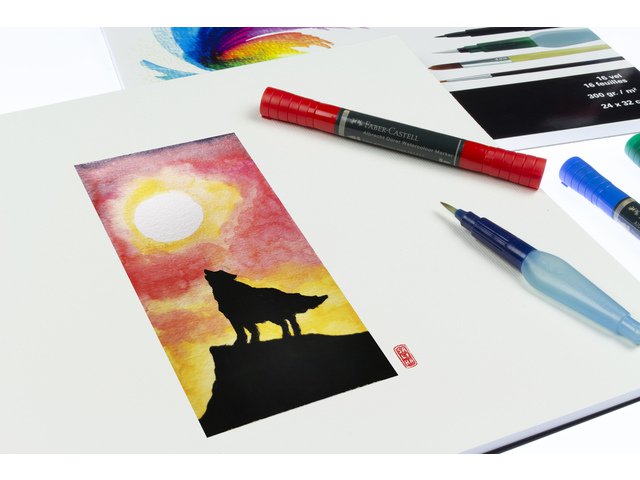 Aquarelpapier Kangaro 24x32cm 300 gr 16 vel, roomwit zuurvrij