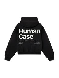 Felpa Nera Boxy Fit 330g Human | Made in Italy - Horda Brand