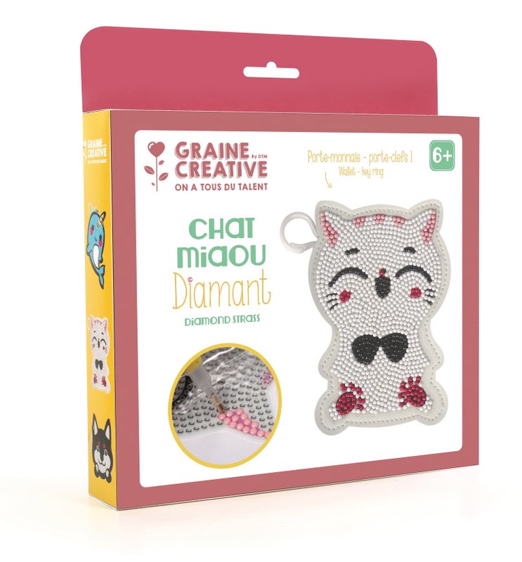 KIT DIAMOND MOSAIC COIN PURSE CAT